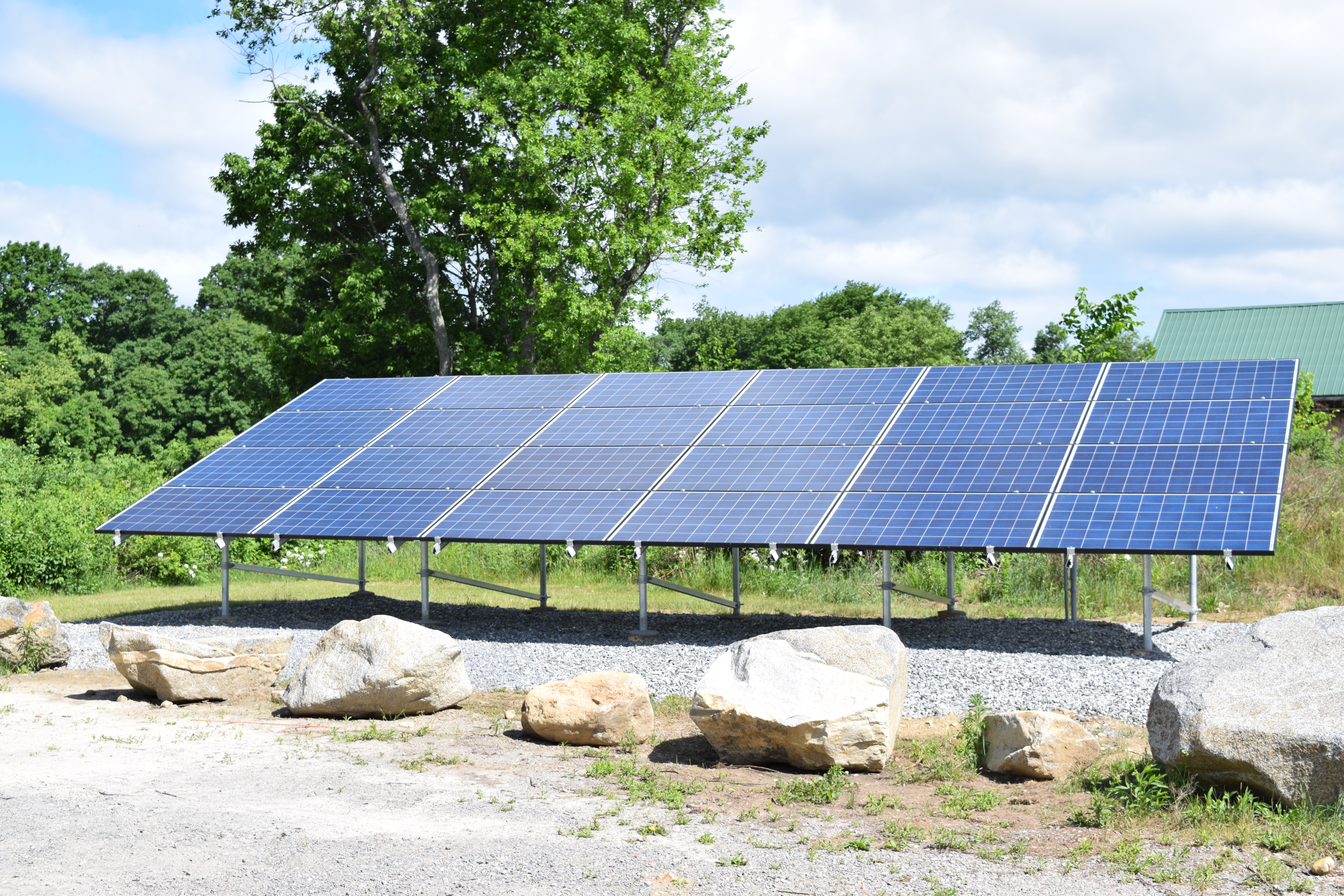 The 7 kW solar array at Thoreau Farm.